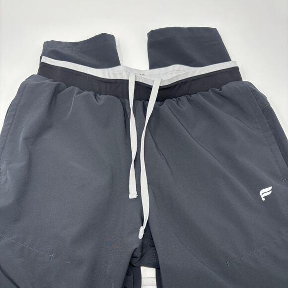 Fabletics Medium Black Gray The Take Over Waist Drawstrings Workout Joggers - Picture 2 of 4